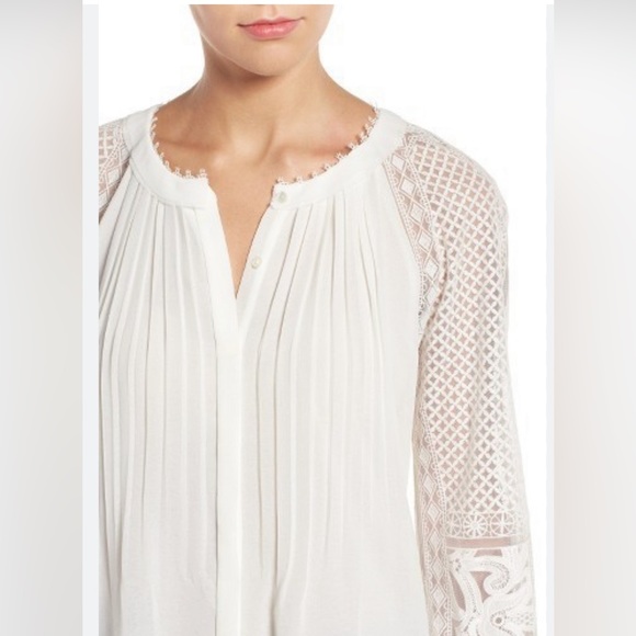 Kobi Halperin Daniela Lace Silk Blouse in size small - Picture 2 of 13